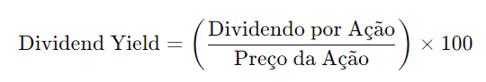 fórmula do cálculo Dividend Yield
