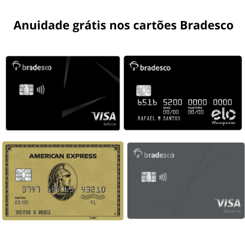 Anuidade grátis nos cartões Bradesco
