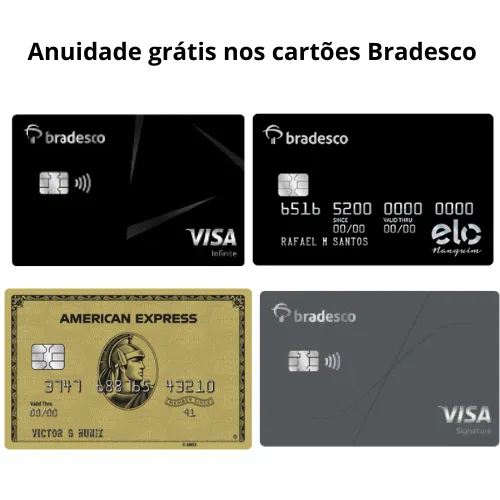 Anuidade grátis nos cartões Bradesco